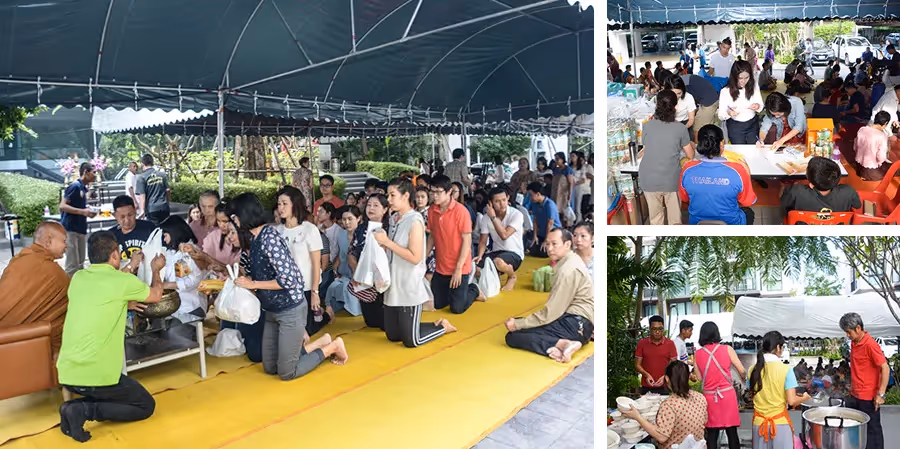กิจกรรมทำบุญตักบาตร ที่โครงการเซล รัตนาธิเบศร์