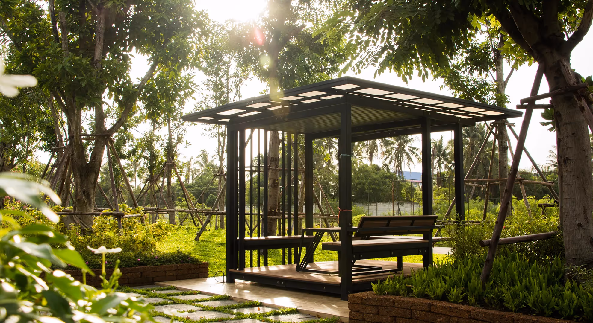 ศาลากลางสวนส่วนกลาง บ้านเดี่ยว ซีรีน พระราม 2 - ท่าข้าม