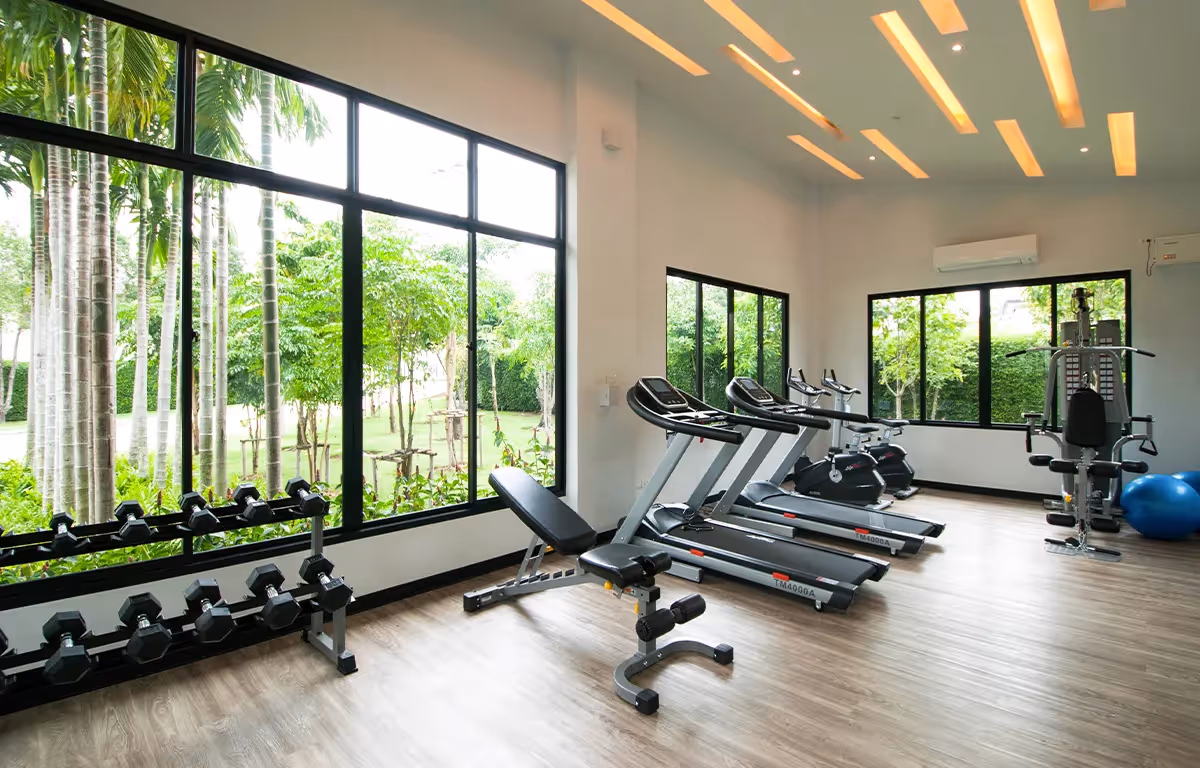FITNESS ห้องออกกำลังกายพร้อมอุปกรณ์ครบครัน บ้านเดี่ยว ซีรีน พระราม 2 - ท่าข้าม