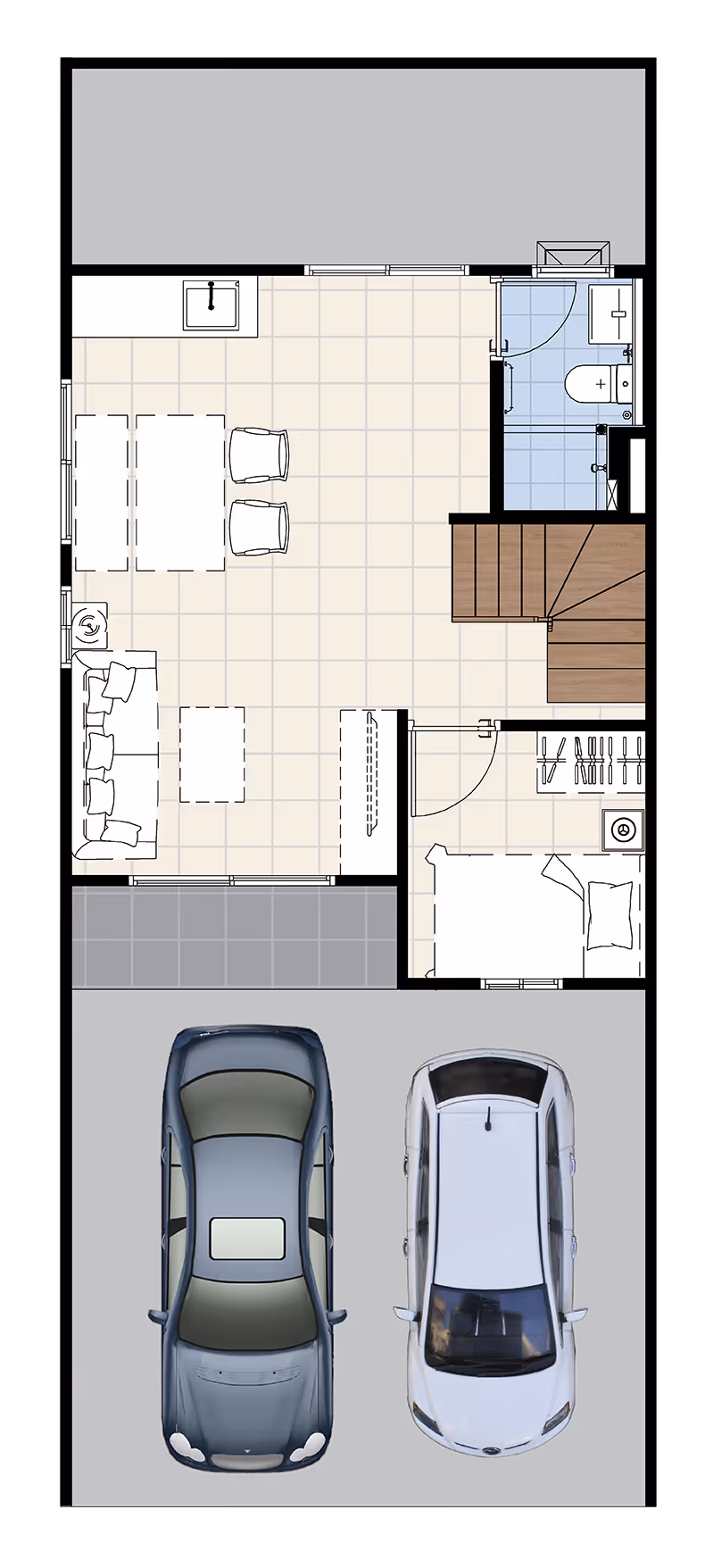 1 ห้องอเนกประสงค์ 1 ห้องน้ำ ที่จอดรถ 2 คัน