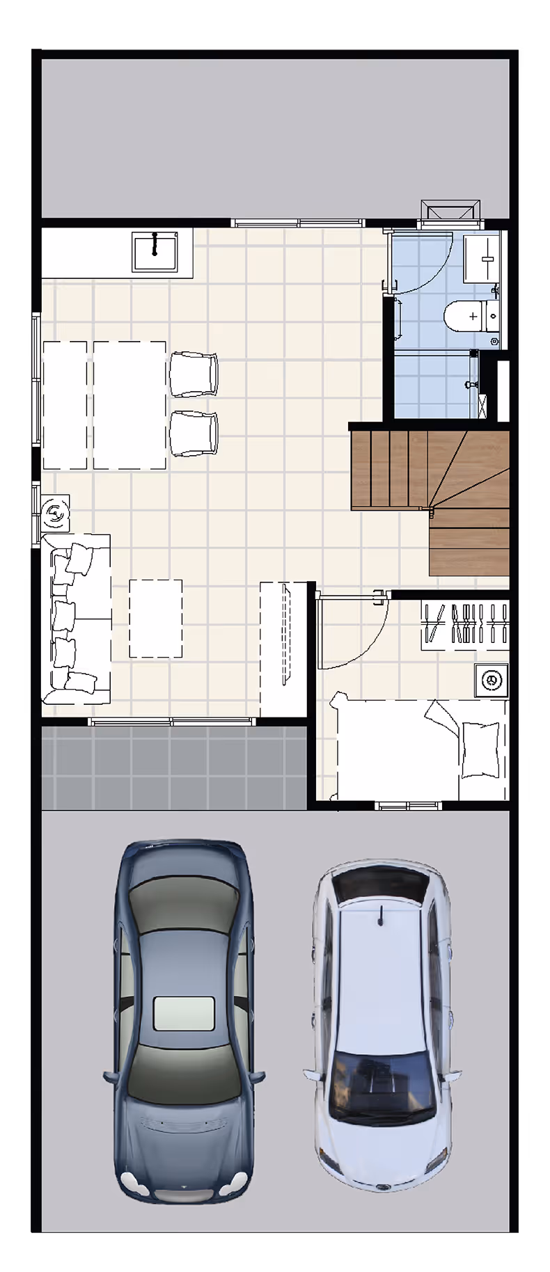 1 ห้องอเนกประสงค์ 1 ห้องน้ำ ที่จอดรถ 2 คัน