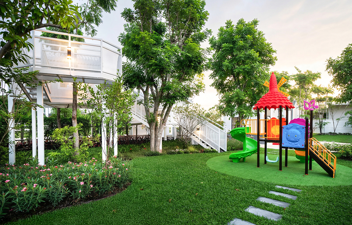 พื้นที่ออกกำลังกายในสวน ให้สมาชิกได้ออกกำลังกาย พร้อมสัมผัสวิวธรรมชาติ