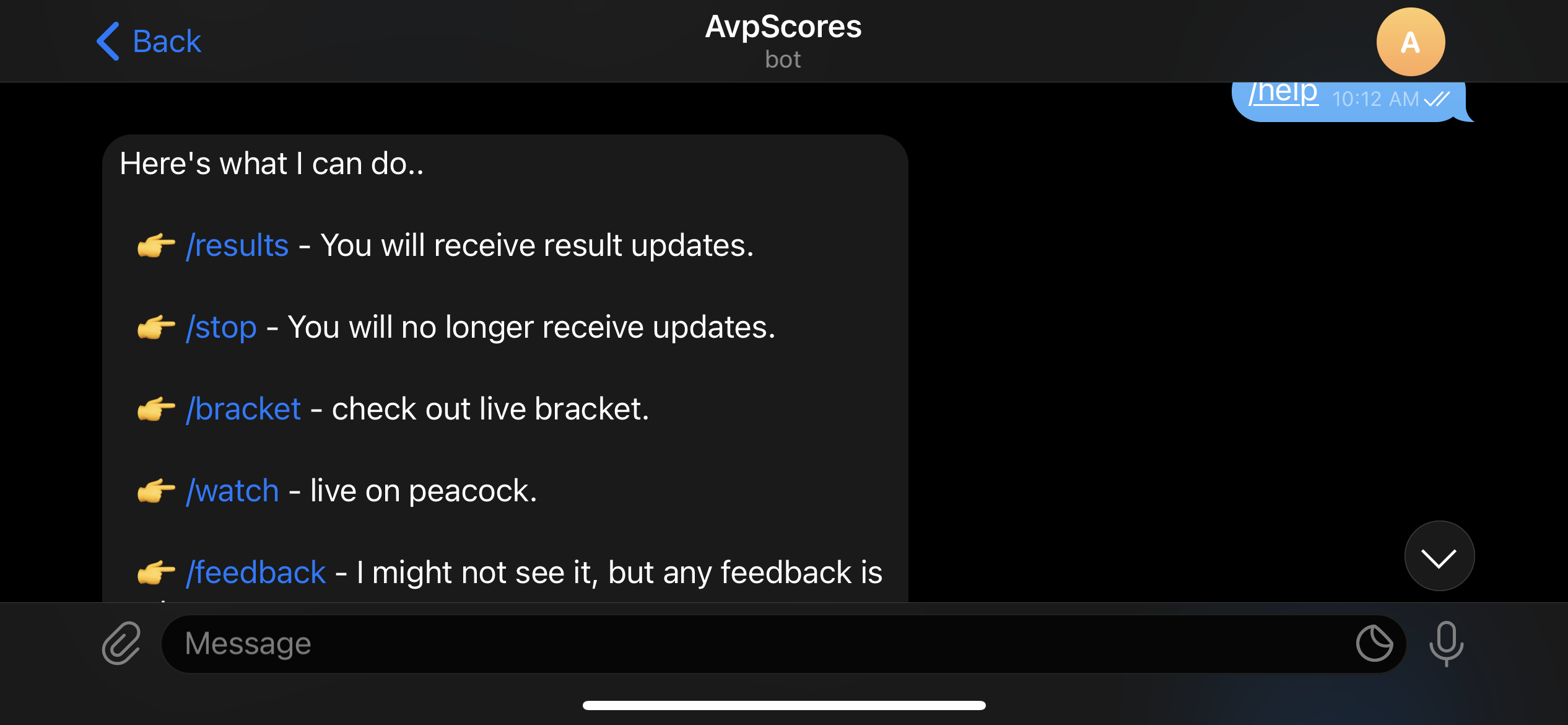avp scores menu example image
