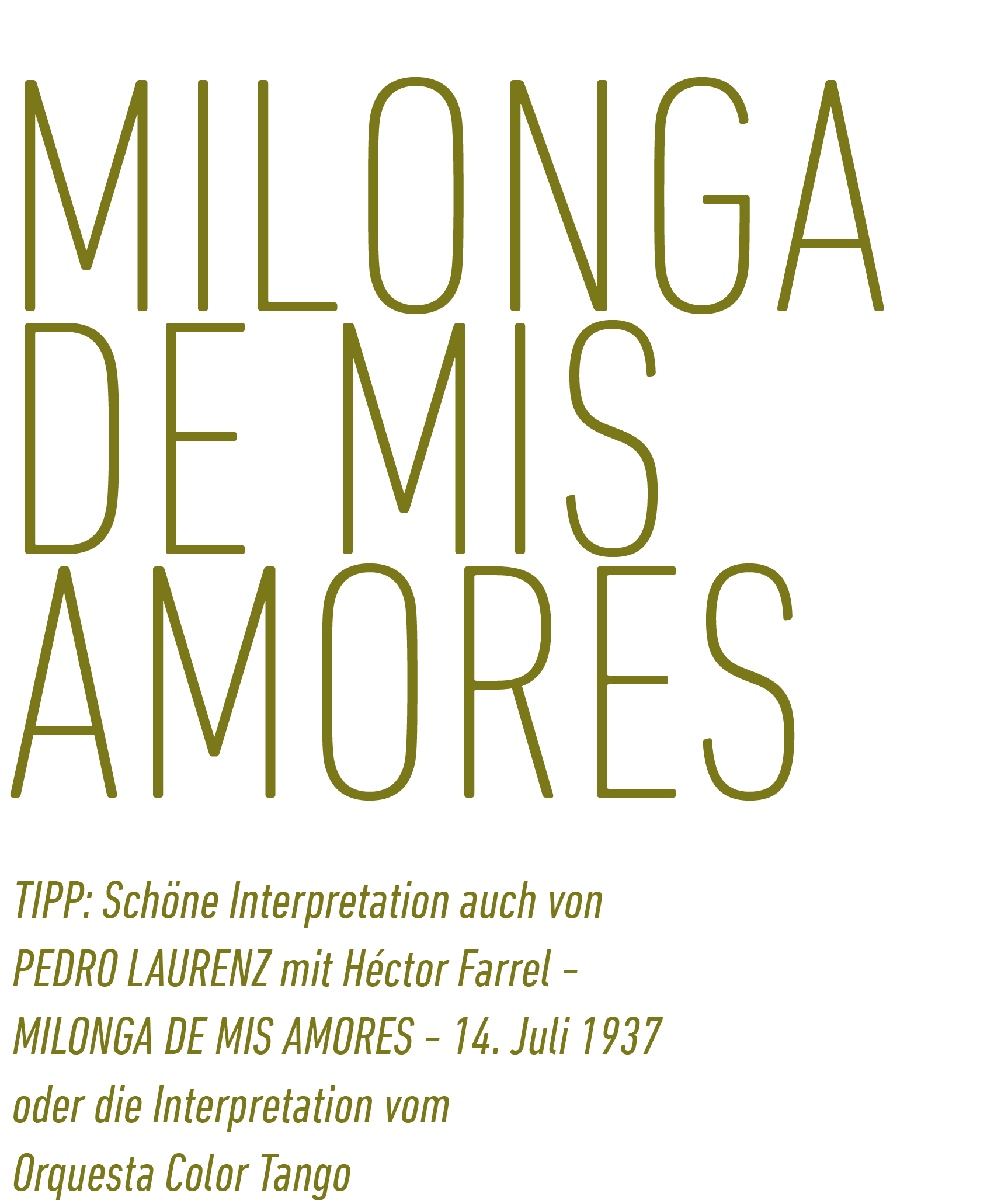 milonga de mis amores