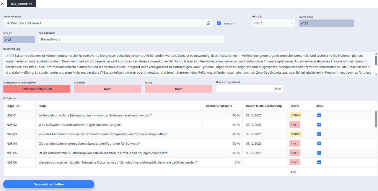 E-Rechnung in Ninox: Rechnungsart auswählen