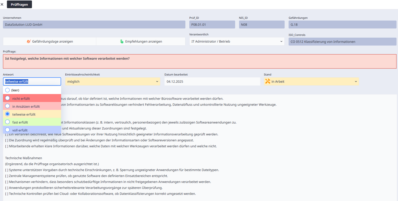 E-Rechnung in Ninox: Rechnungsart auswählen