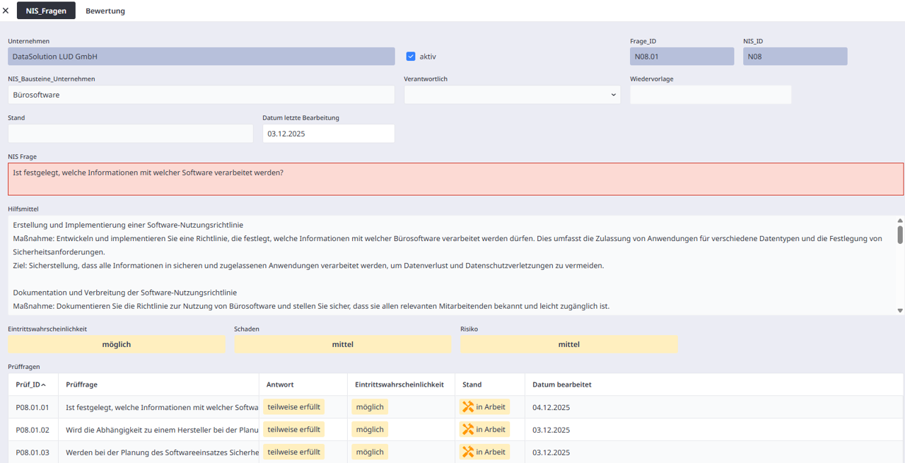 E-Rechnung in Ninox: Rechnungsart auswählen