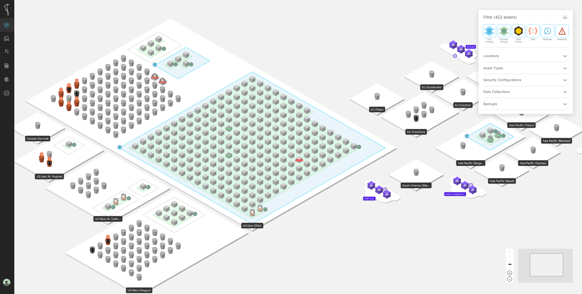 3D map populated with a user's environment. Can see more details and update view in the Filter panel.