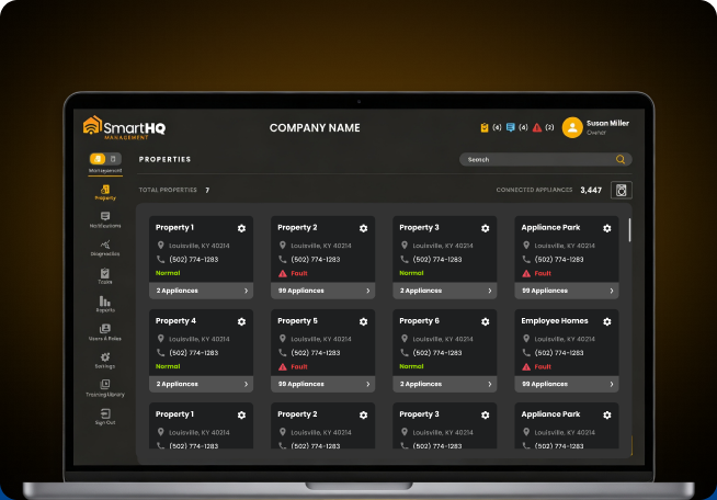 SmartHQ Pro dashboard shown on a laptop