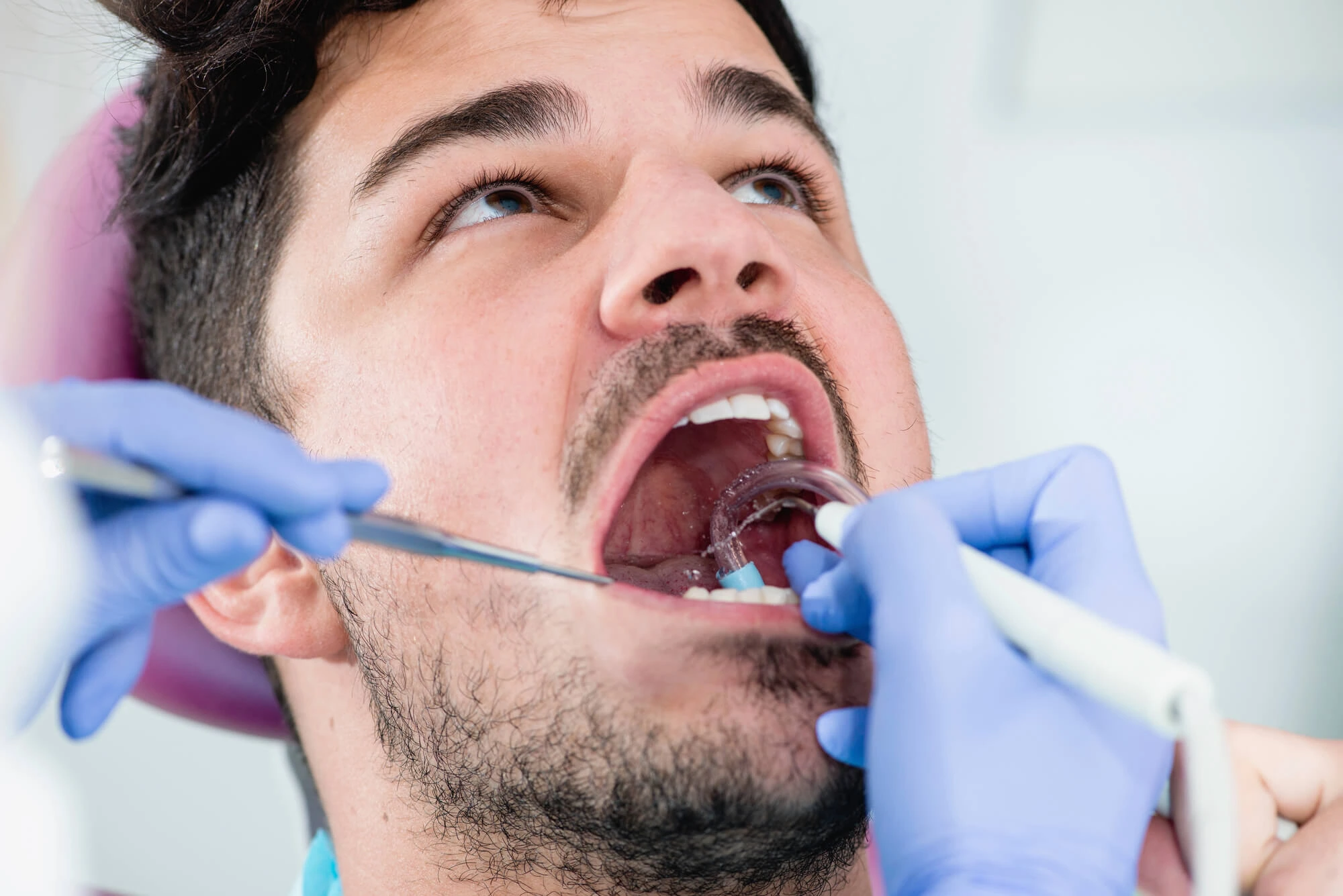 Man Getting Dental Cleanings in Willow Knolls IL