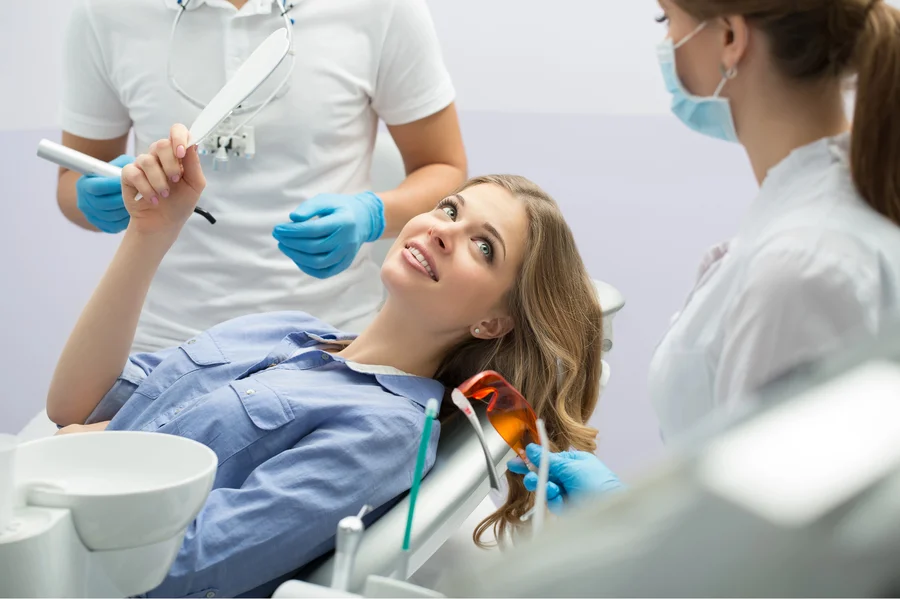 patient-smiling-during-dental-exam-general-dentist-willow-knolls-il