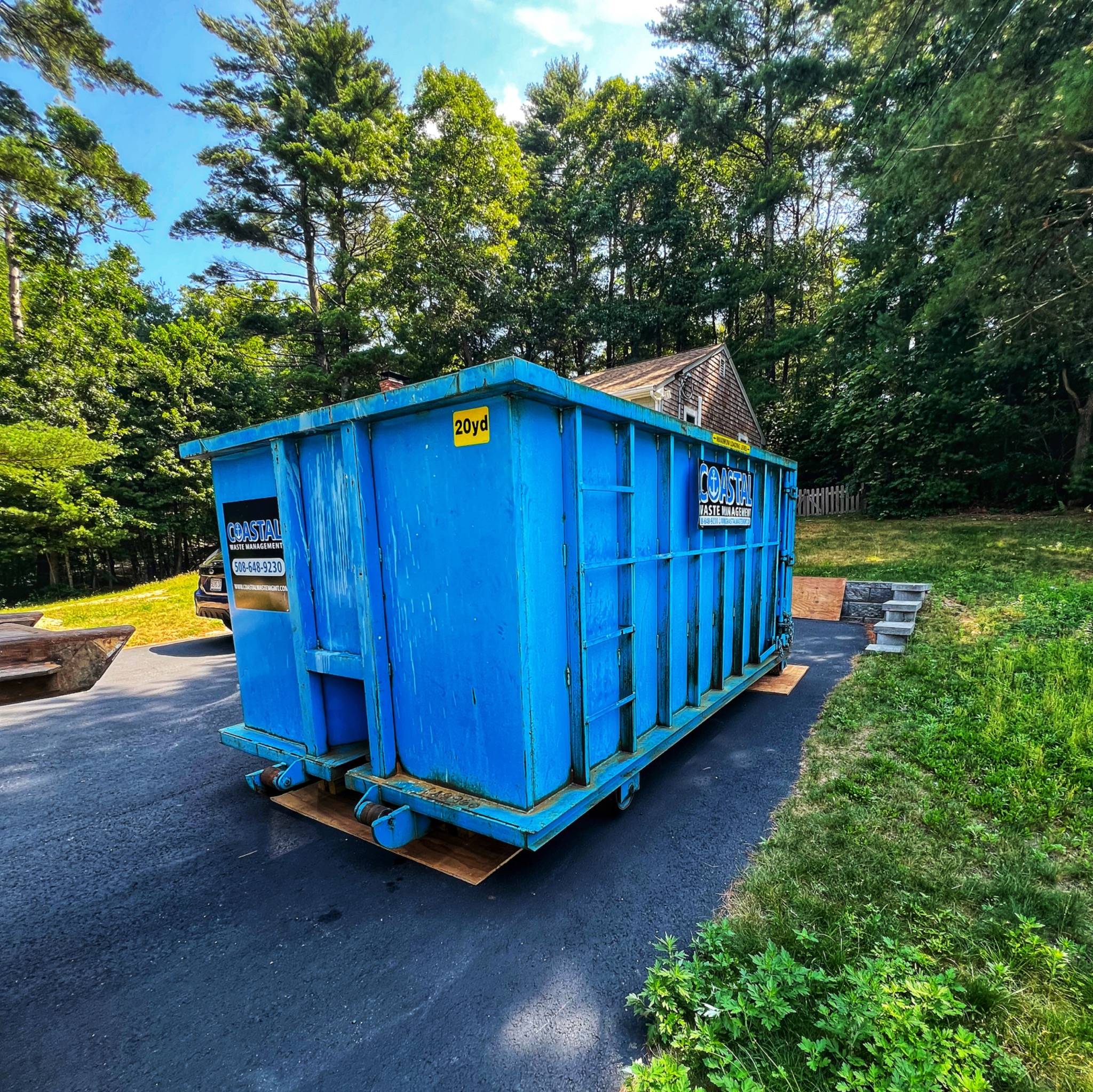 20 yard dumpster rental in Plymouth MA for a construction project!