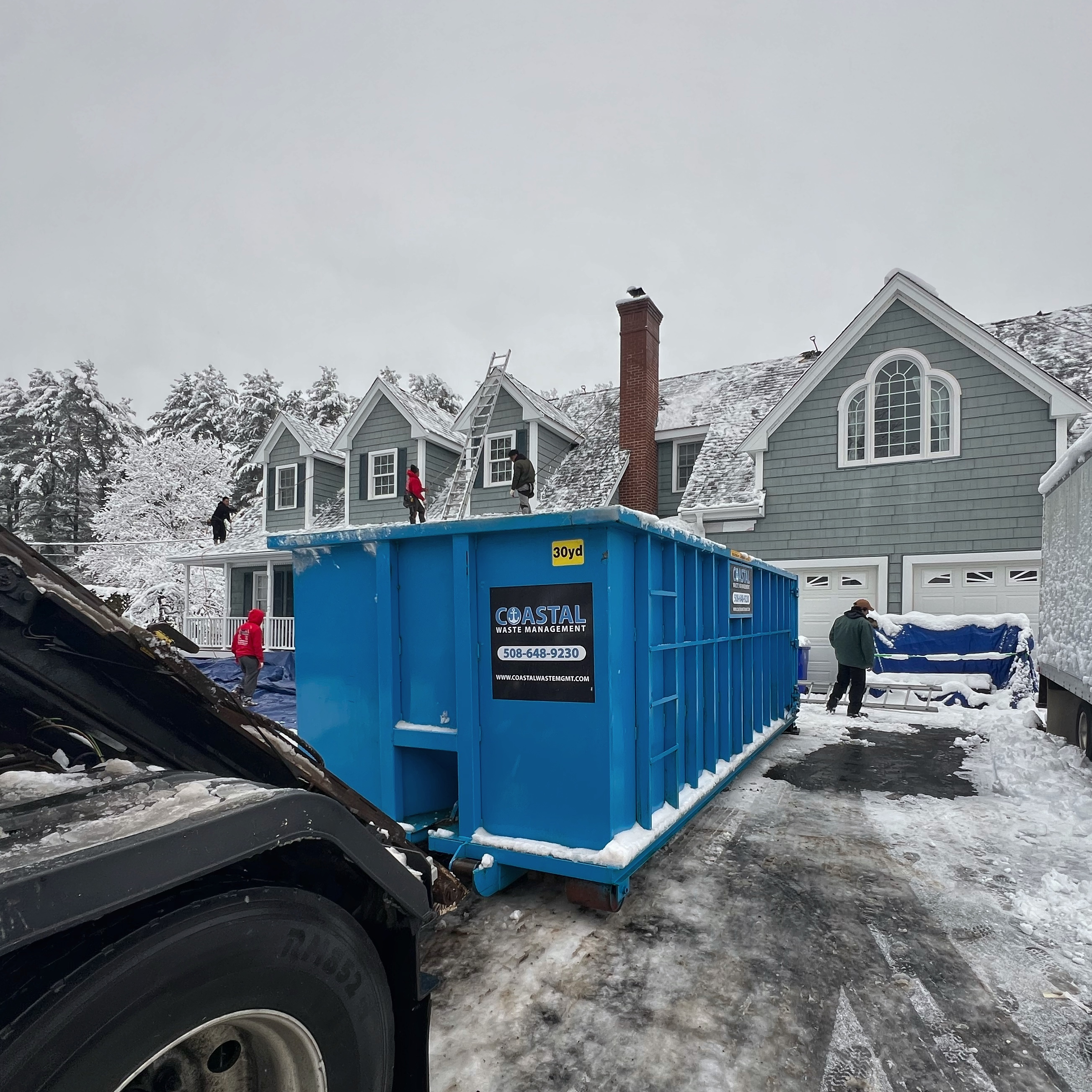 30 yard dumpster in the winter