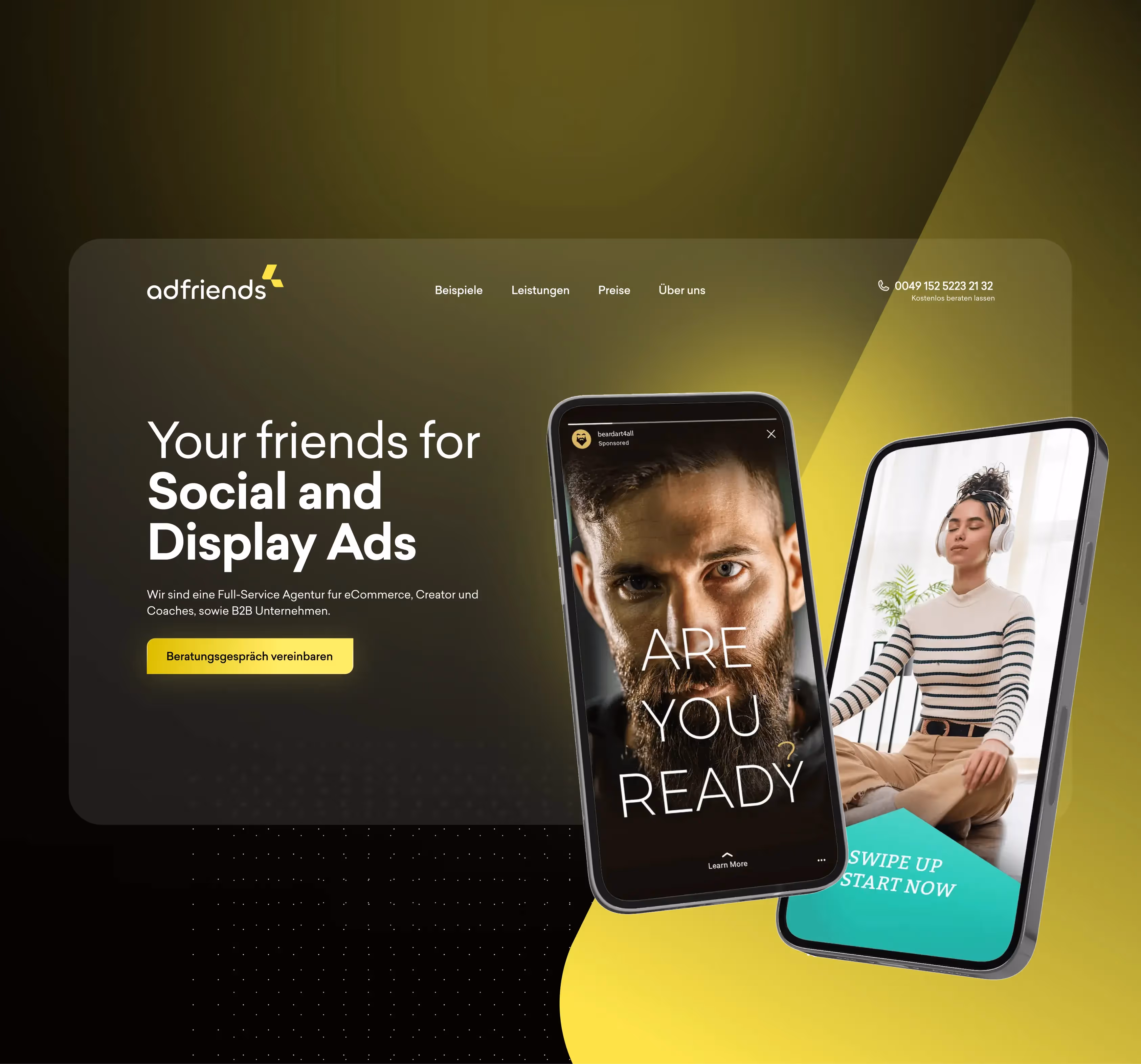 Bringing Social Ads to life mit AdFriends: Neue Website für Digital Advertising Agentur