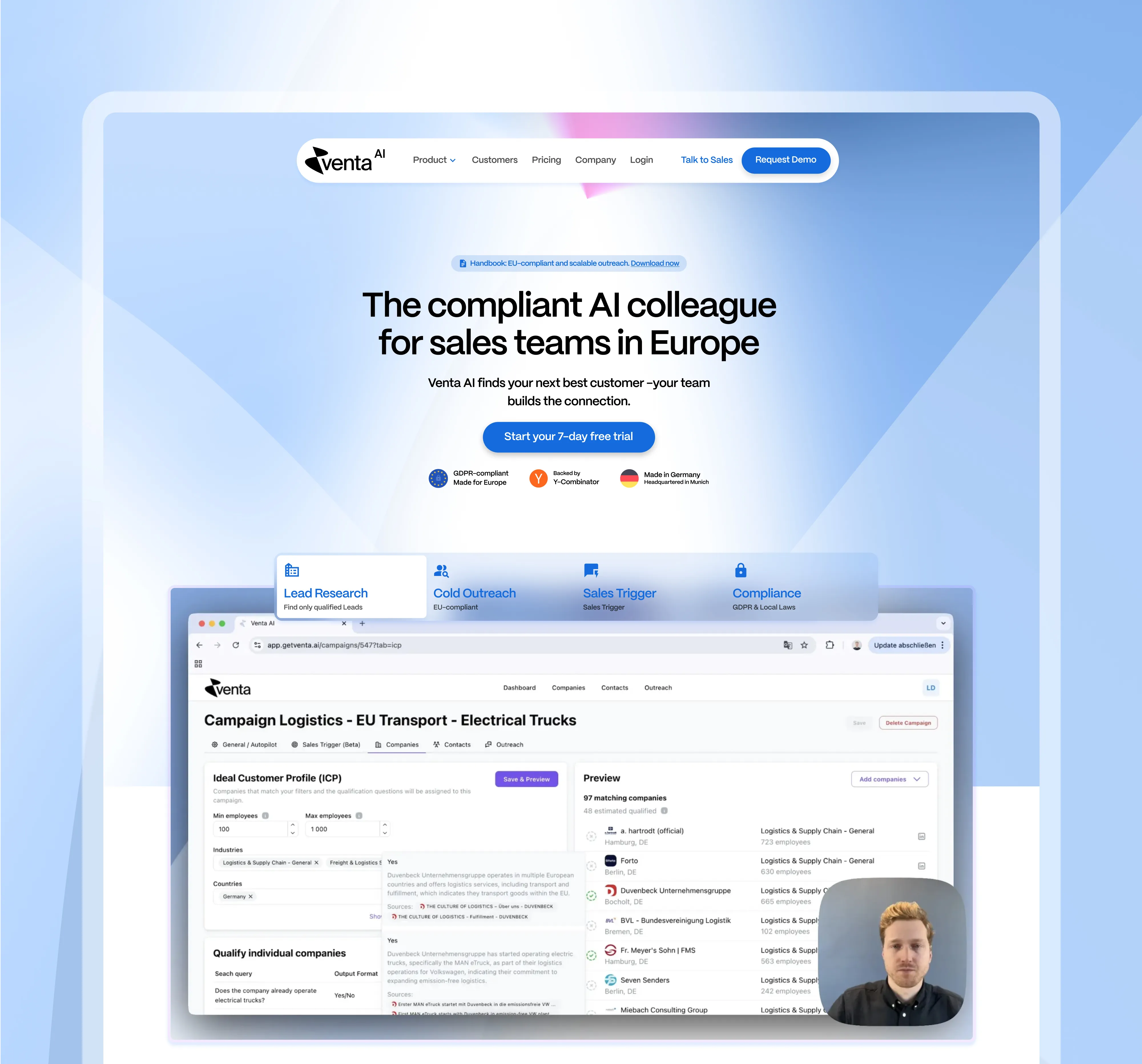 Y-Combinator Startup-VentaAI: Next level webflow website in 2 months