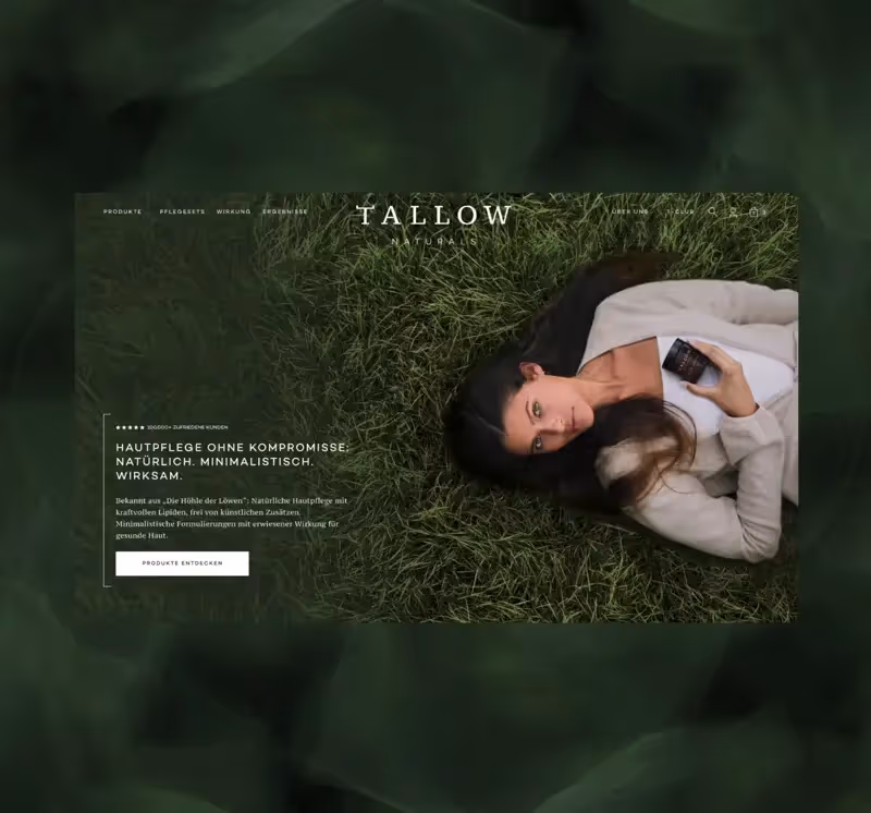 Shopify Plus relaunch for the "Lion's Den" startup Tallow Naturals.