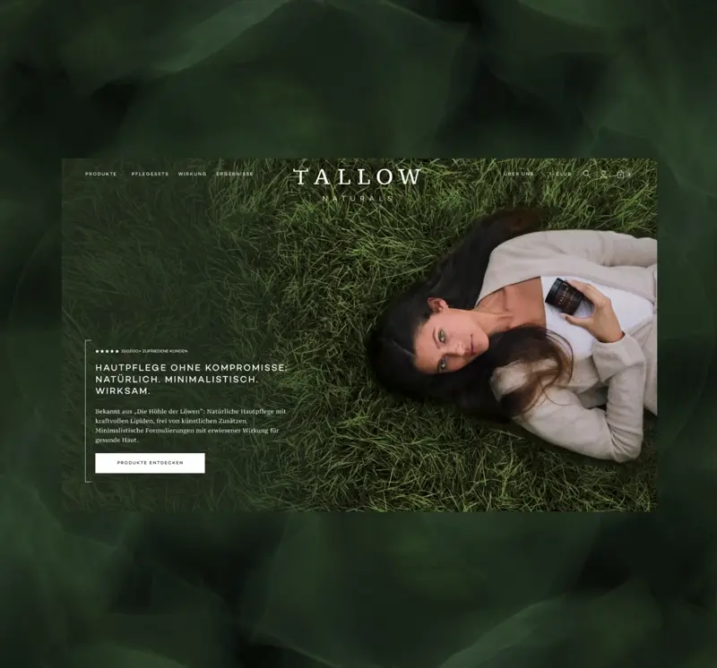 Shopify Plus relaunch for the "Lion's Den" startup Tallow Naturals.