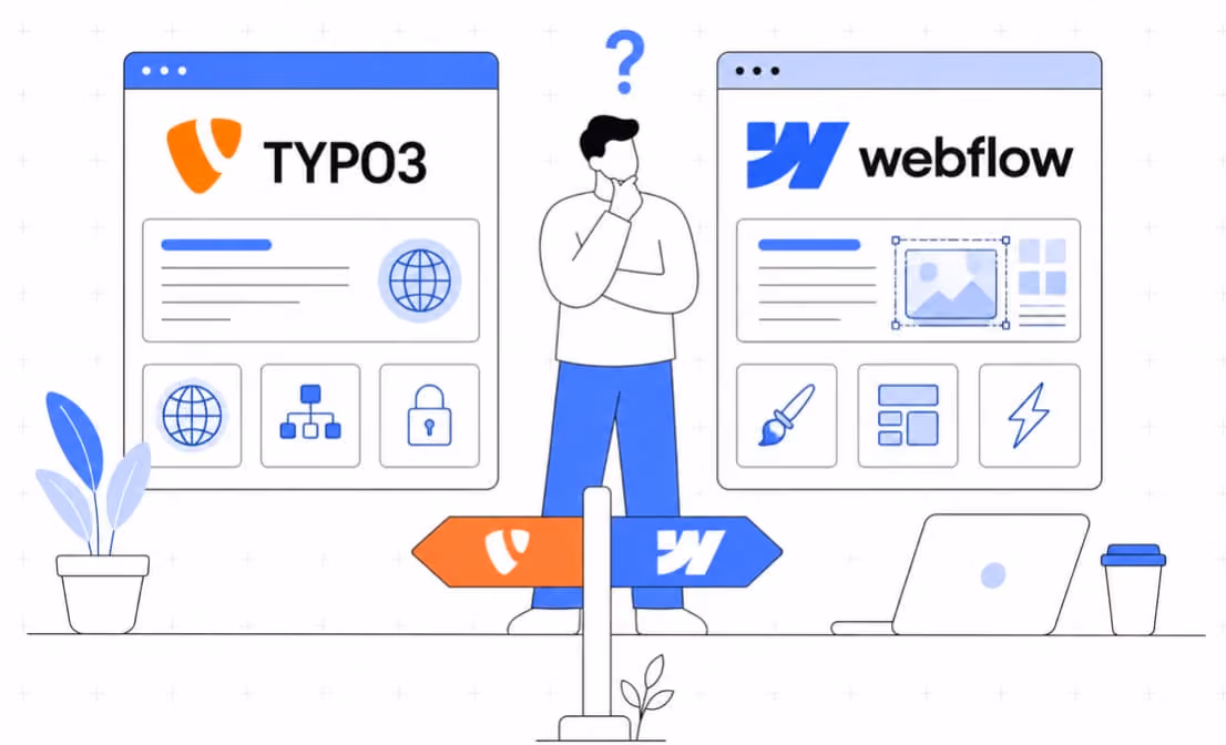TYPO3 vs. Webflow: Which CMS Is Right for Your Project?