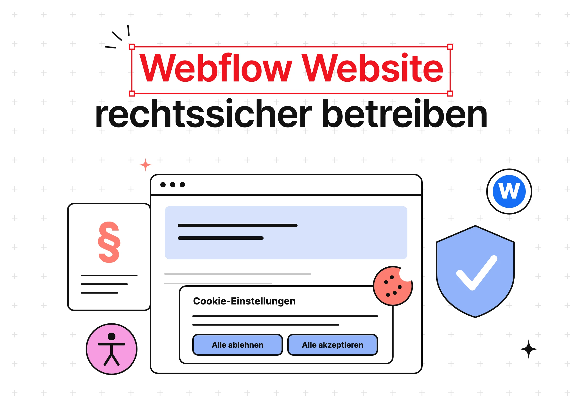 Webflow Website rechtssicher betreiben: Impressum, DSGVO, Cookies und BFSG 2026