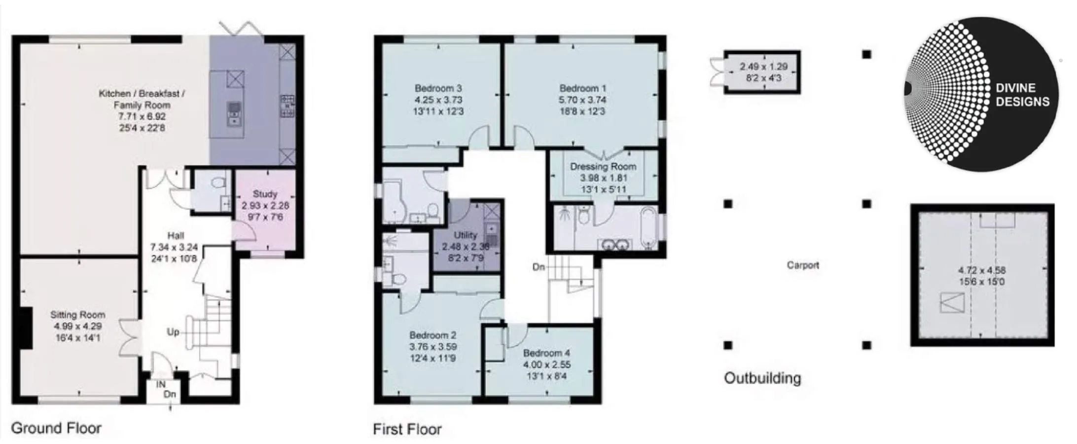 Moden family home floorplan by Divine Designs