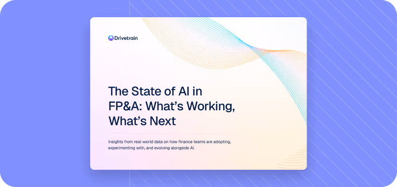 Cover image of State of AI in FP&A Report by Drivetrain