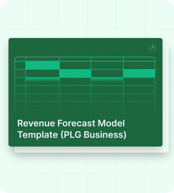 Cover image showing an excel for the revenue projection template for PLG businesses