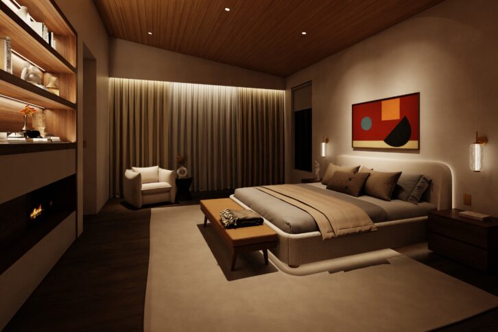 Lutron Rania tape light in a bedroom