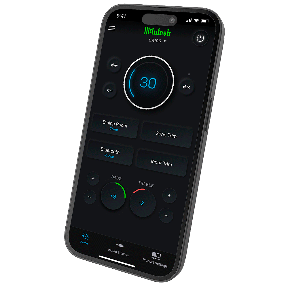 McIntosh Connect App for CR106 6-Zone Preamplifier