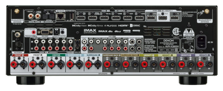 Denon AVR-X3900H AVR rear