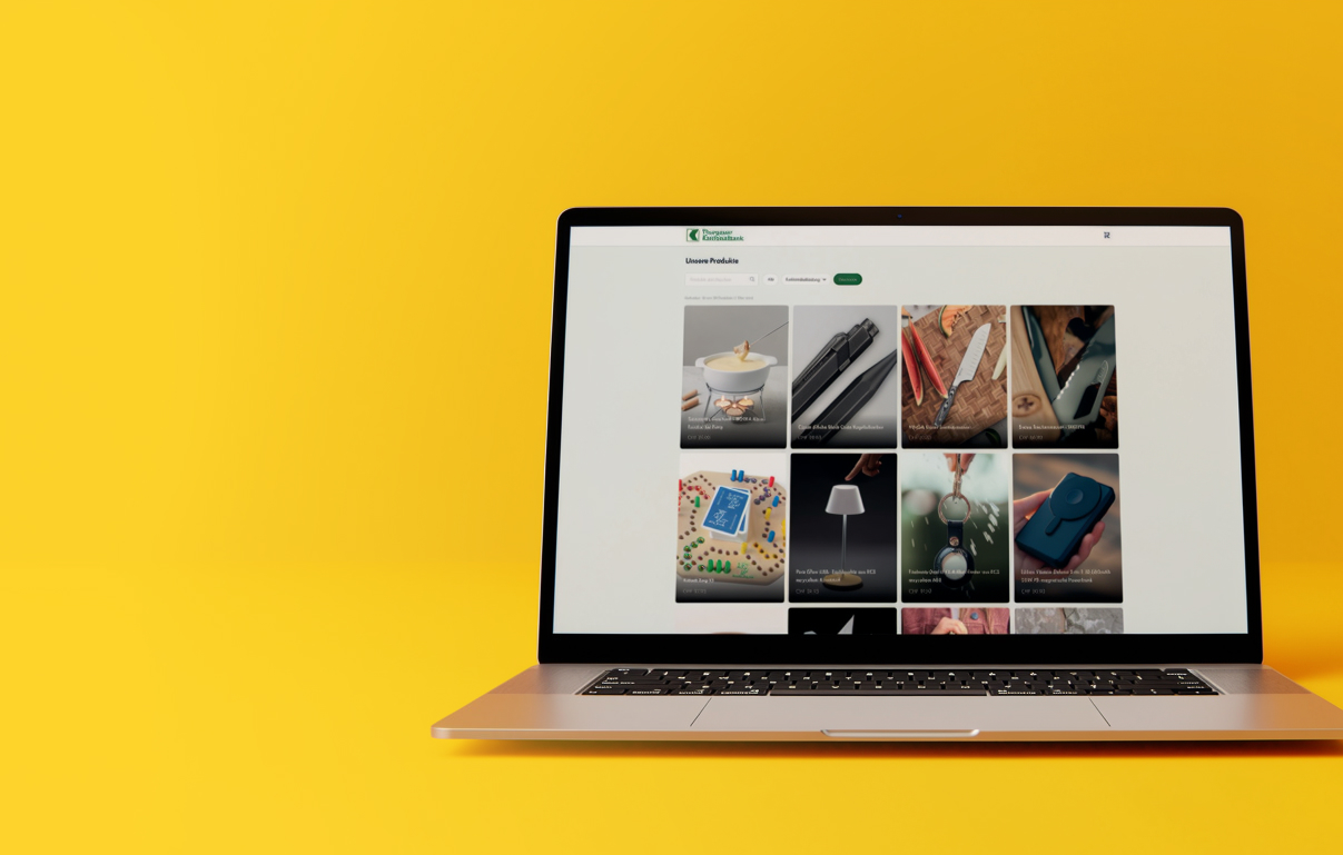 Kaiser Inhouse-Shop auf einem Laptop