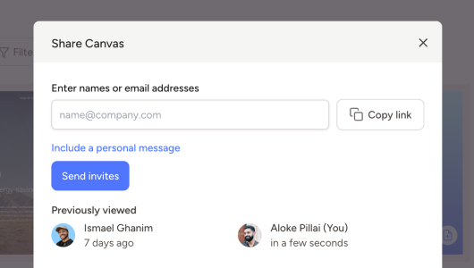 Previously viewed for canvases