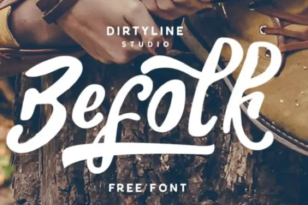 Befolk Brush free handwriting font with bold textured brush strokes