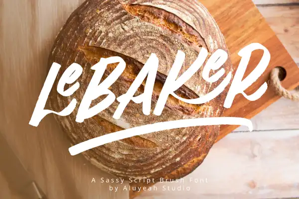 LeBaker modern handwritten font with unique cursive style