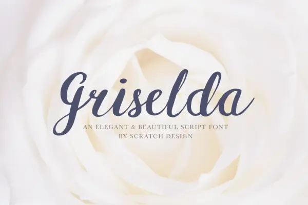 Griseldya free handwriting font with elegant flowing script style