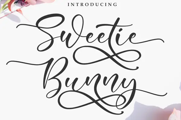 Sweetie Bunny rounded cursive font with balanced soft curves
