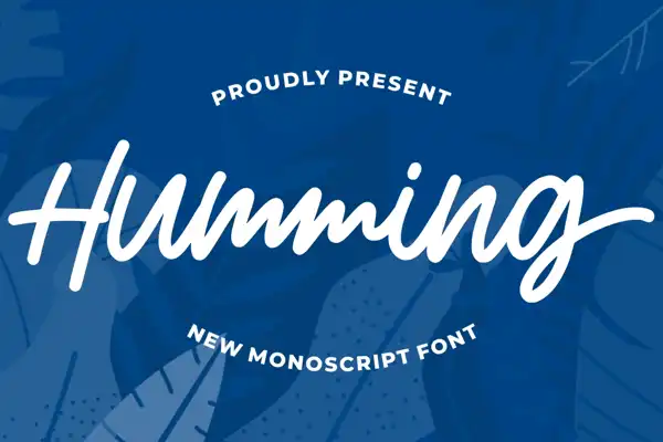 Humming Monoscript modern handwritten typeface with rounded strokes