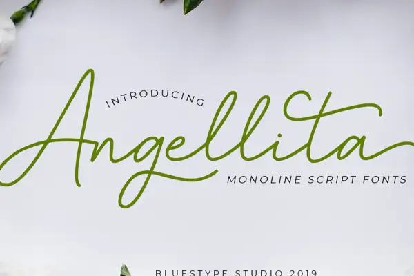 Angellita romantic handwritten font with soft natural flow