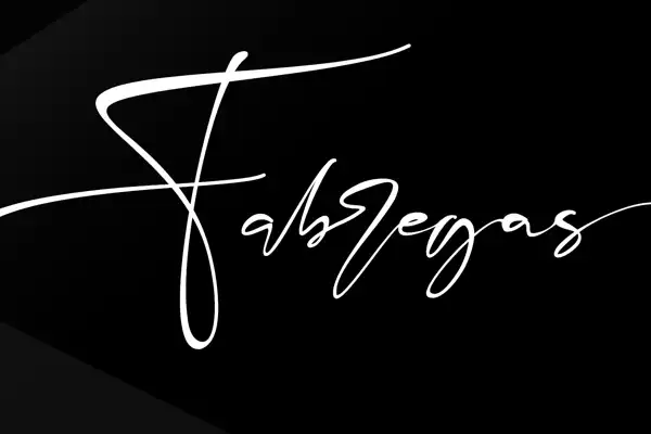 Fabregas decorative script font with bold artistic style