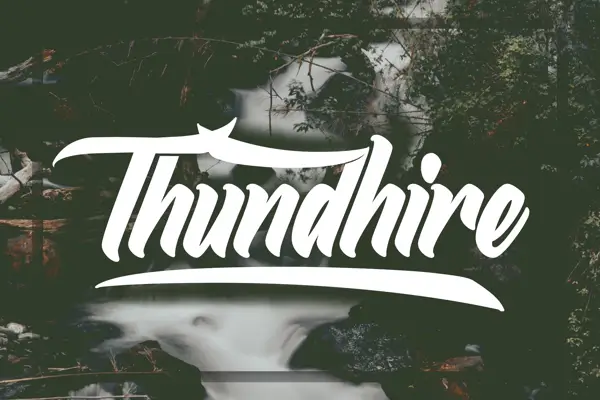 Thundhire flowing cursive font with rhythmic connections