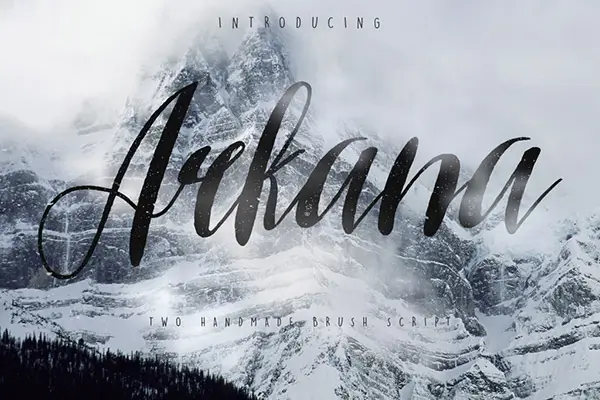 Arkana Script vintage script font with textured details