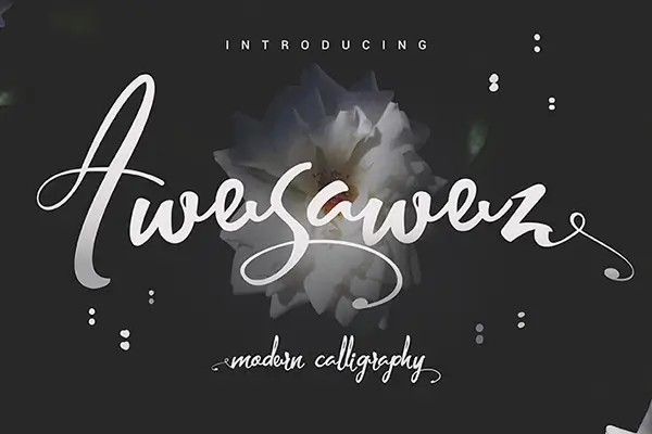Awesawez Script playful cursive font with bouncy loops