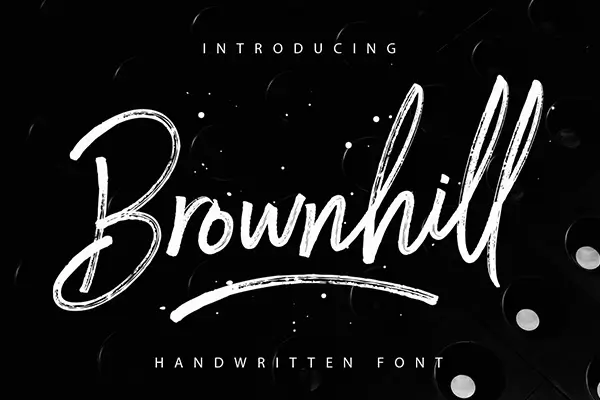 Brownhill Script vintage handwritten font with soft texture