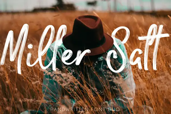 Miller Salt minimal script font with clean modern style
