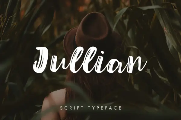 Jullian Script artistic brush font with bold expressive shapes