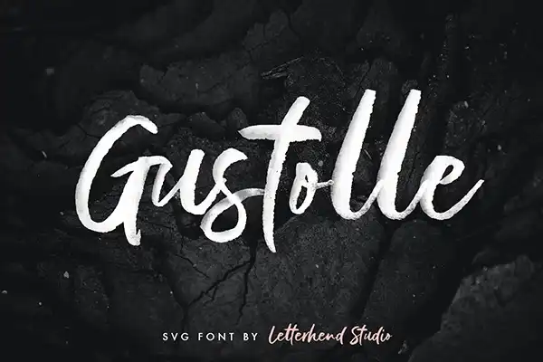 Gustolle Display bold brush font with expressive lettering