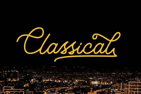 Classical Monoline Script clean calligraphy font with smooth lines