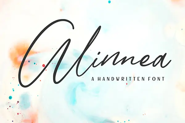 Alinnea modern handwritten font with clean natural strokes