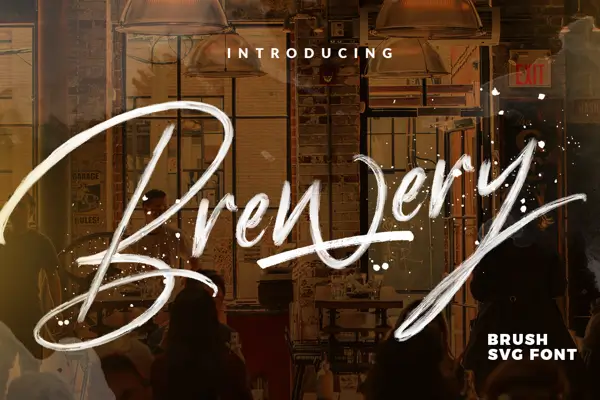 Brewery textured brush font with hand-painted effect