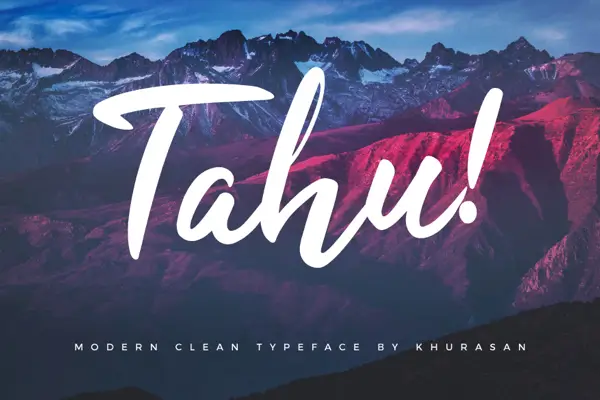 Tahu modern script font with clean professional look