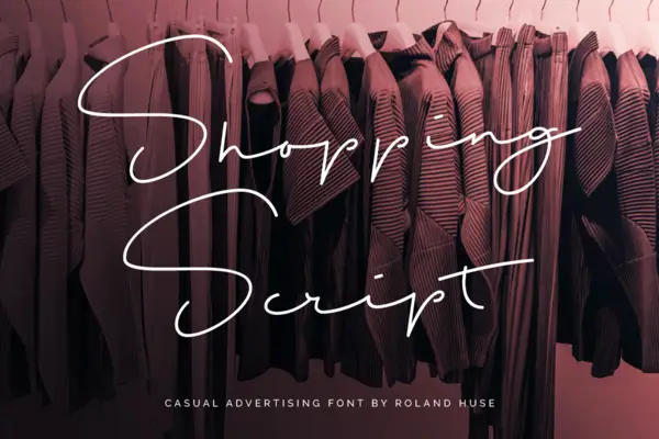 Shopping Script cursive signature font with smooth contrast